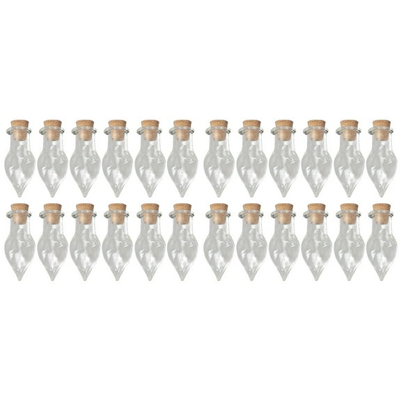 FRCOLOR 64 pcs Tiny Glass Bottles Jar Clear Wishing Bottles Message Bottle for DIY Art Crafts