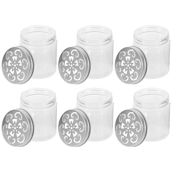 DECOMELODY Pantry Jars Round 6Pcs 3.22X2.75X2.75in Space Saving