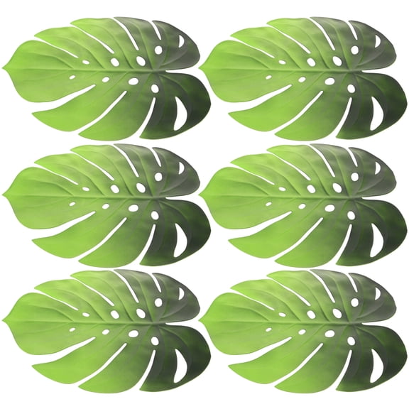 FRCOLOR 6Pcs EVA Placemats with Monstera Leaf for Leaves Table Mat in Gardens