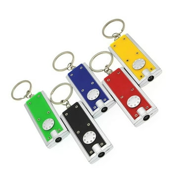 FRCOLOR 6Pcs Flashlight Keychains Unique Key Holder LED Key Ring Key Decoration Small Gift for Men Women Adults (Mixed Color)
