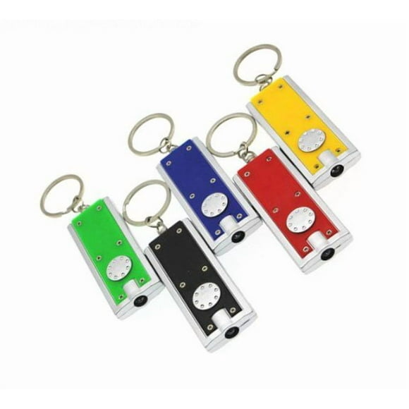 FRCOLOR 6Pcs Flashlight Keychains Unique Key Holder LED Key Ring Key Decoration Small Gift for Men Women Adults (Mixed Color)