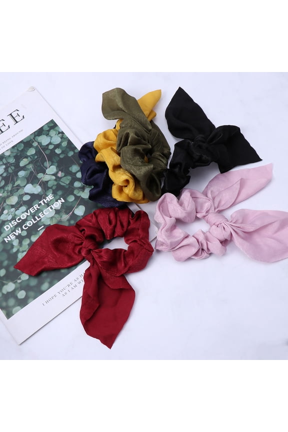 6Pcs Hair Scrunchie for Women Ponytail Holders Simple Design Multiple Colors