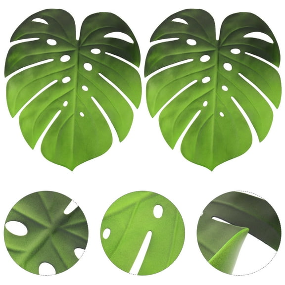 FRCOLOR 6Pcs Heat Resistant EVA Placemats in Monstera Leaf for Modern Tabletop Accessories
