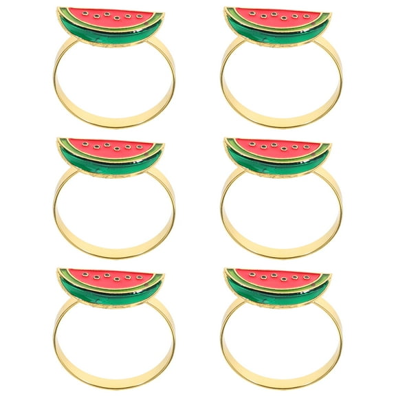 FRCOLOR 6Pcs Napkin Ring Watermelon Napkin Buckles Dinner Napkin Holder Tableware Decoration