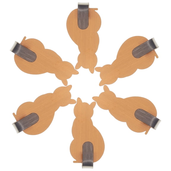 FRCOLOR 6Pcs Self Adhesive Cat Shaped Hooks Towel Hooks Wall Hooks Clothing Hooks Stainless Steel Hooks Heavy Duty Hooks Stainless Steel Hooks