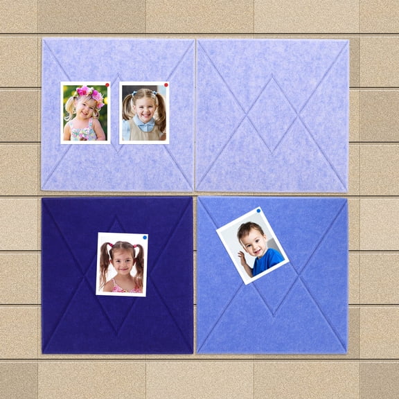 FRCOLOR 6Pcs  V-Striped Polyester Wall Tiles Adhesive Memo Board  Soundproof Bulletin Board Photo Display Panel for Kindergarten Home Office