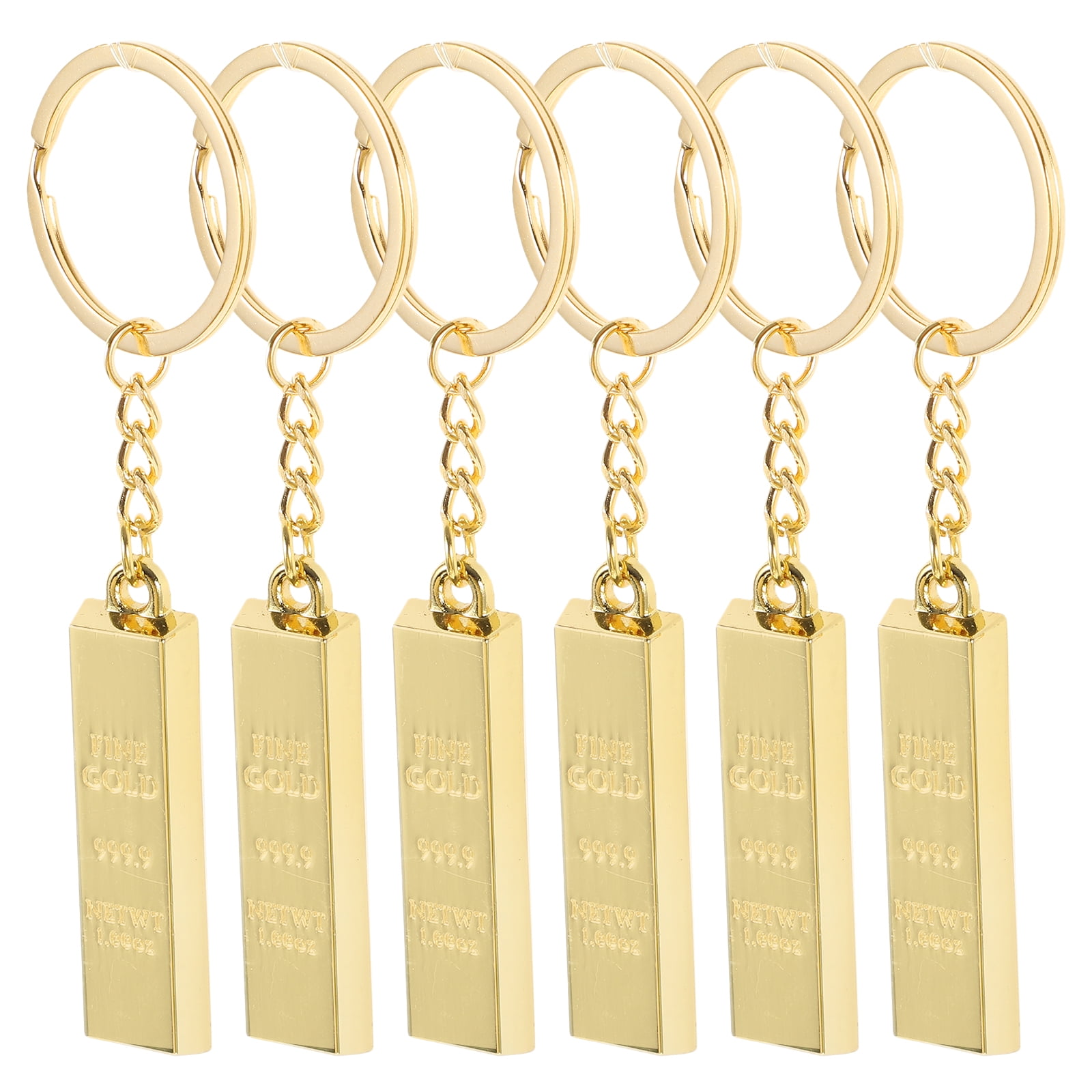 FRCOLOR 6pcs Bar Key Ring Car Key Ring 6pcs Bar Engravedable Keychain 4 Sided Keychain Vertical Bar Keychain Gift for Family Best Friend Bridesmaid