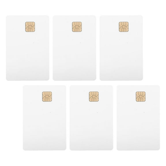 FRCOLOR 6pcs Blank Cards With Chip Diy White Pvc Cards Printable Employee Name Badge Cards Hotel Key Cards For Home Office Hotel