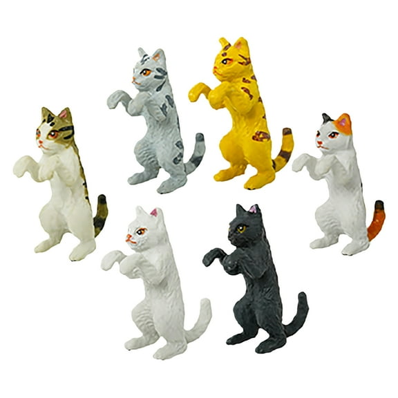 FRCOLOR 6pcs Climbing Cat Statues For Planter Cute Animal Figurines Plant Decorations For Pots Vase Fish Tank Indoor Outdoor