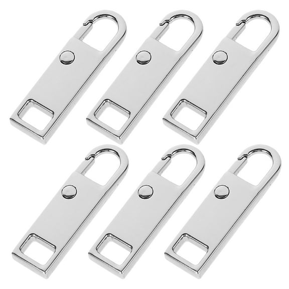 CIMAXIC Universal Zipper Slider Replacement Silver Metal for Clothing 6Pcs