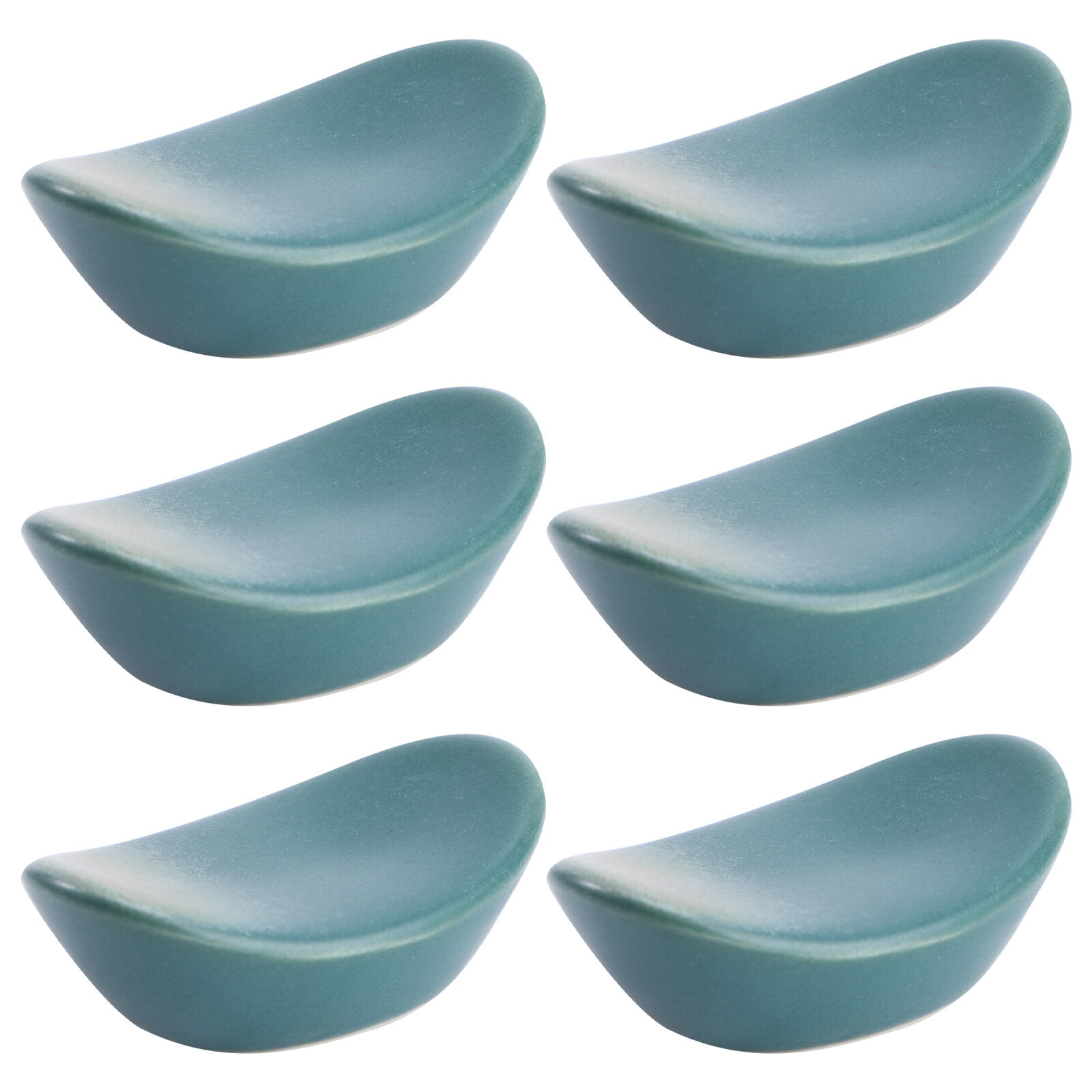 FRCOLOR 6pcs Flambed Glazed Ceramic Chopsticks Rest Ingotshaped Spoon