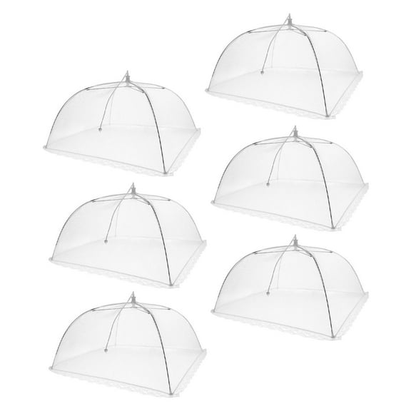 FRCOLOR 6pcs Foldable Cuisine Protective Net Dining Table Food Covers Dish Mesh Tents for Home