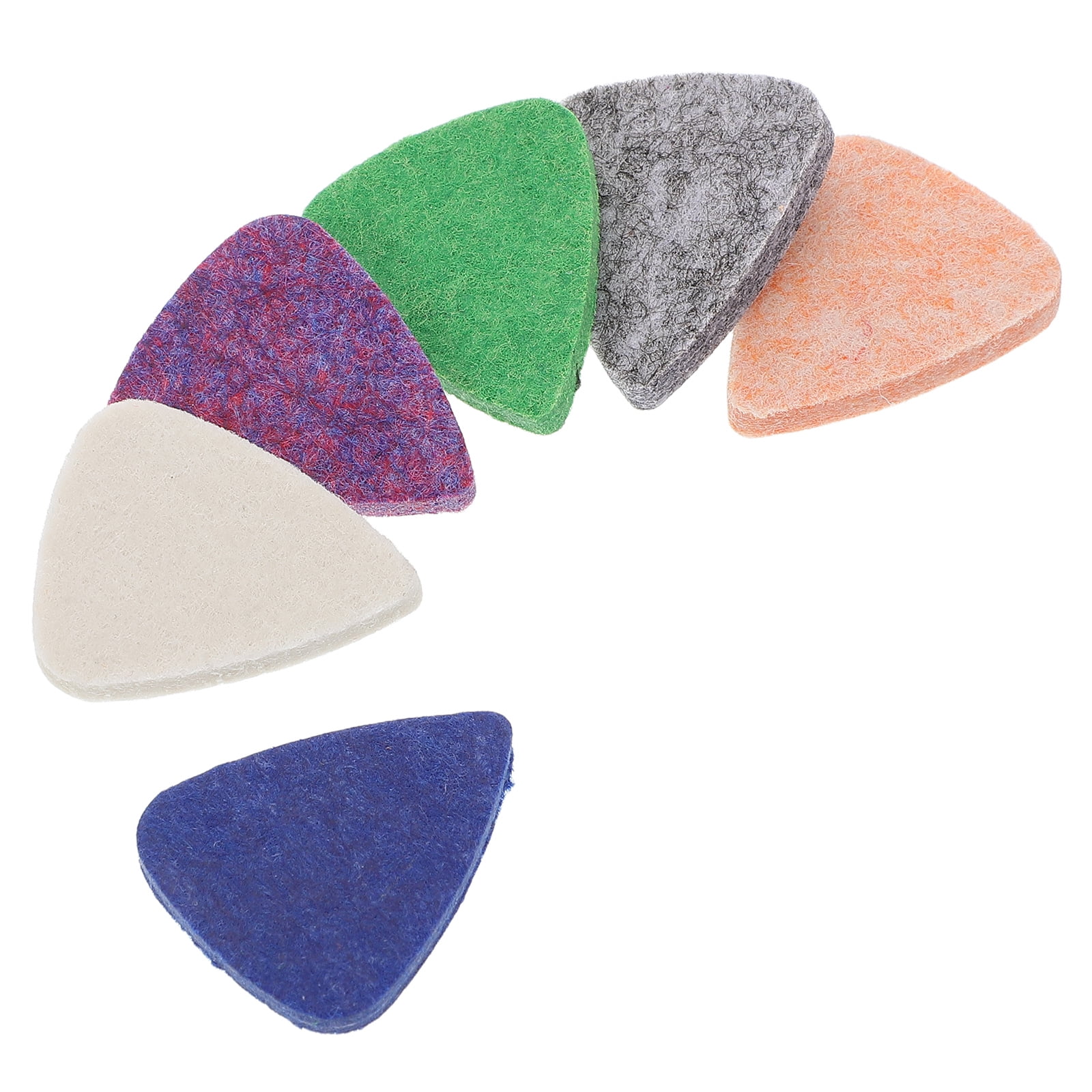 FRCOLOR Felt Guitar Picks for Ukulele and Acoustic Instruments Wool Thumb Picks Assorted of 6
