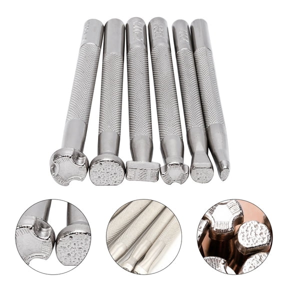 FRCOLOR 6pcs Leather Craft Stamping Tools Leather Working Saddle Making Stamping Set
