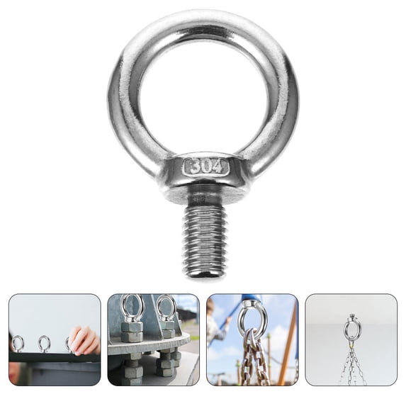 FRCOLOR 6pcs Lifting Eye Bolt Stainless Steel M10 Threaded Screw Fastener Supply