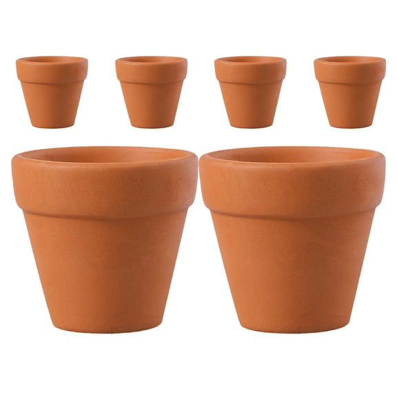 FRCOLOR 6pcs Mini Terracotta Clay Pots Small Flower Planters for Indoor Nursery Plant Pots Miniature Garden Planters for Succulents Cactus