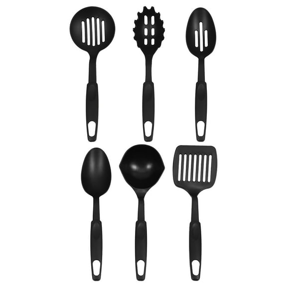 FRCOLOR 6-Piece Nylon Kitchen Utensil Set with Spoon, Spatula, Ladle - Cooking and Serving Tools