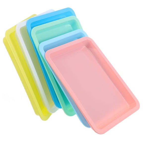 FRCOLOR 6pcs Plastic Art Trays for Crafts and Painting Easy Handling Plastic Serving Tray Crafts Organizer Trays Stackable Art Trays