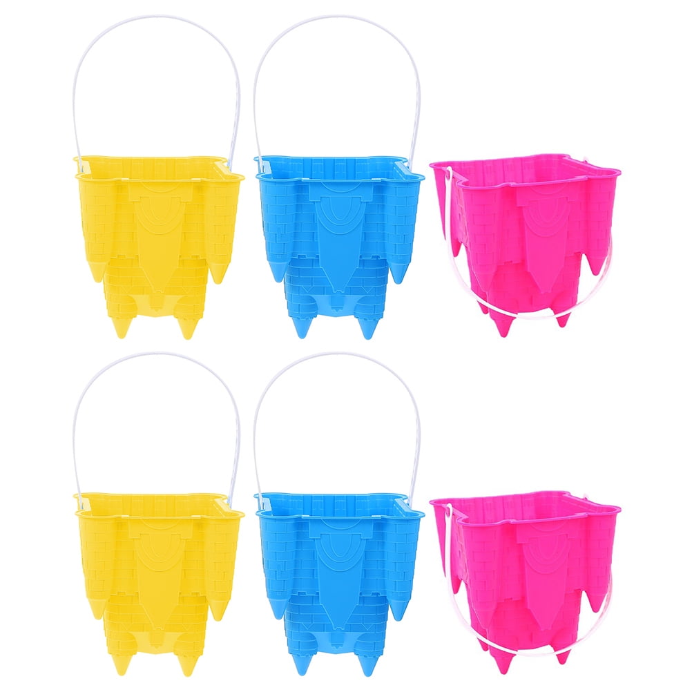 FRCOLOR 6pcs Plastic Buckets Outdoor Water Buckets Kids Beach Buckets