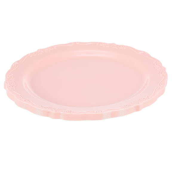 TAILTOSS Pink Plastic Plates 6Set 7.5In Round Wedding Party Dishes