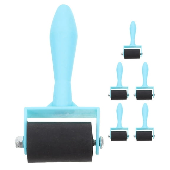 FRCOLOR 6pcs Rubber Roller Printmaking Brayers Art Craft Roller Ink Paint Brush For Wallpapers Stamping Gluing Application