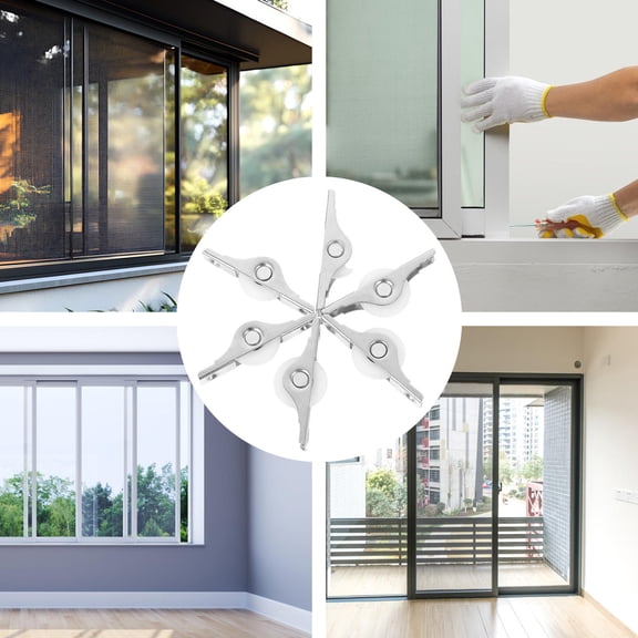 LABSERRON 6Pcs Sliding Window Pulley Rollers Durable Nylon Metal for Home Use