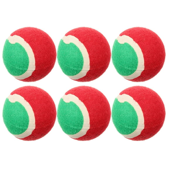 FRCOLOR 6pcs Tennis Plaything Pet Biting Tennis Balls Toy Dog Chew Toy Dog Training Toy Tennis Shaped Balls