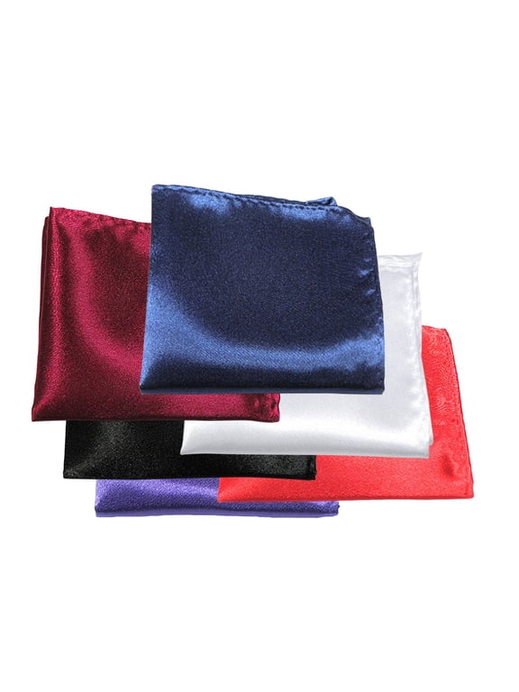 6pcs Tuxedo Pocket Squares for Men Fashion Accessory Polyester Silk Wedding Engagement Events