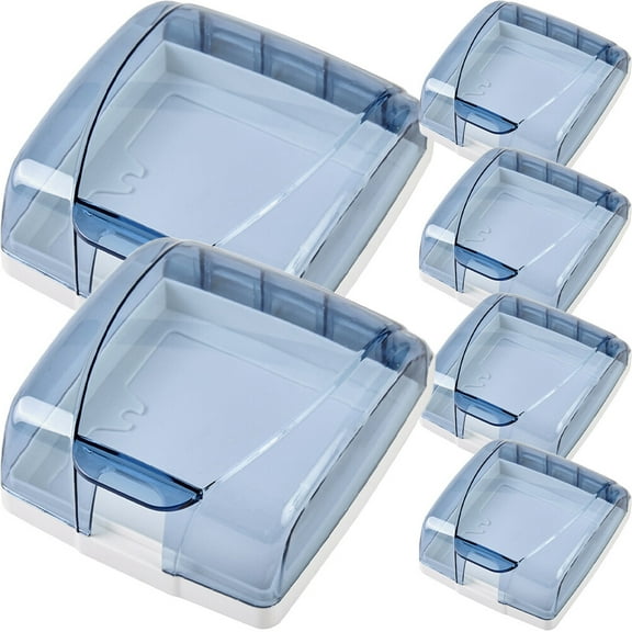 FRCOLOR 6pcs Wall Outlet Cover Self adhesive Socket Box Single slot Plug Cover For Home Improvement,110.24"X1.18"X1.18"