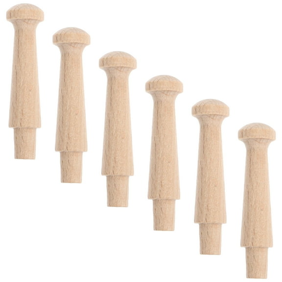 FRCOLOR 6pcs Wood Wall Hooks Rustic Coat Hooks Wall Mounted Hat Rack Wooden Heavy Duty Robe Hook Decorative Wall Hanger Hooks For Hanging Bathroom Towels Clothes 0.6 CM