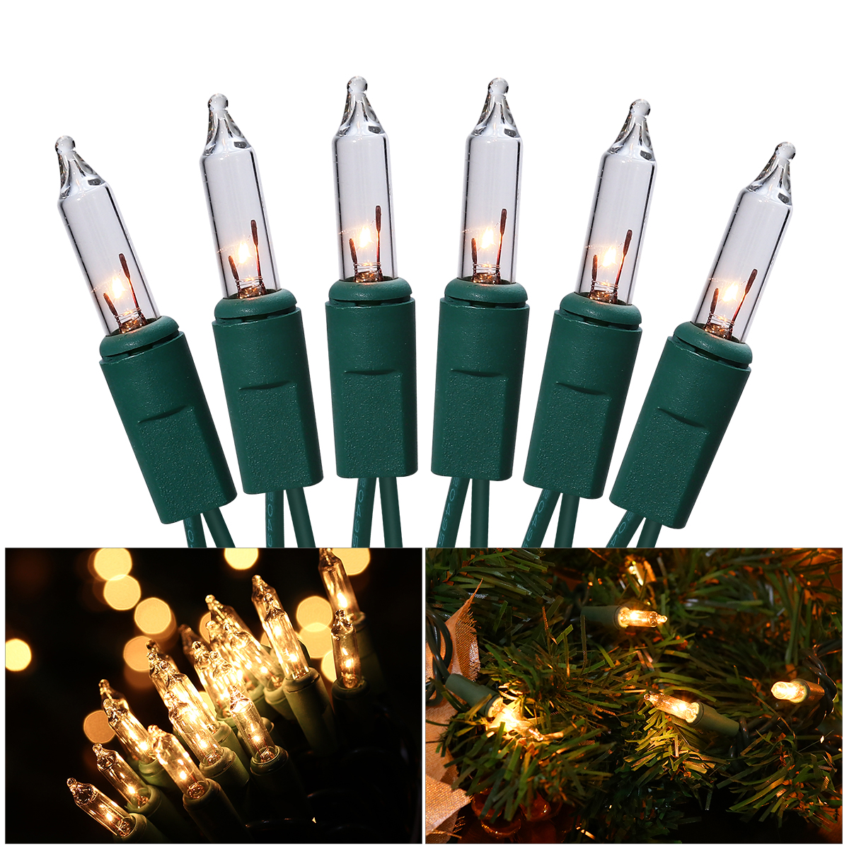 LEDMOMO 7.2M 100 LED Christmas Lights Clear Mini Icicle String Lights