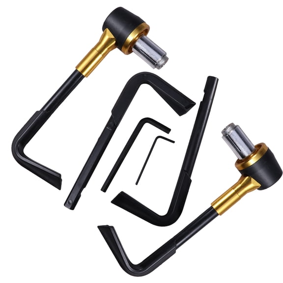 FRCOLOR 7/8 Inch 22mm Handlebar Aluminum Motorcycle CNC Brake Clutch Lever Hand Grip Handle Bar Protector Bar End Guard (Golden)