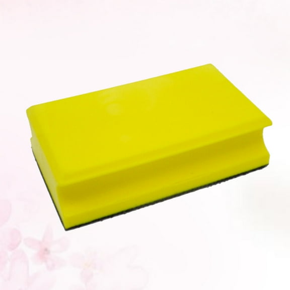 FRCOLOR 71x120mm Manual Grinding Disc Hand Sanding Block PU Pad Hook Loop Discs Polishing Tool Polishing Sticky Disk Suction Cup (Yellow)