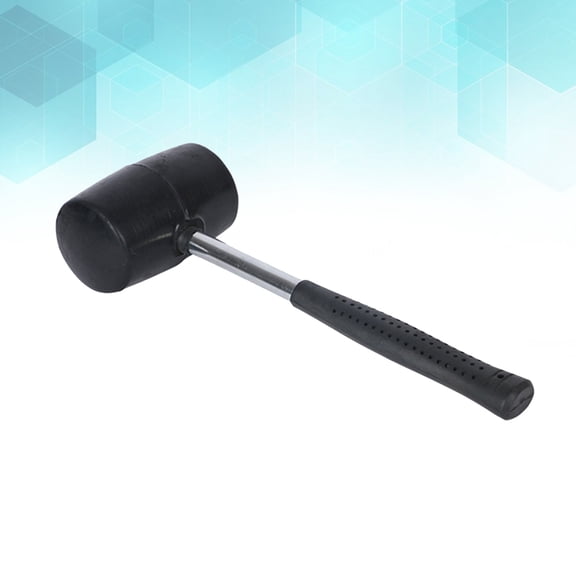 FRCOLOR 750g Steel Handle Tile Installation Hammer Practical Rubber Hammer Decoration Tools (Black)