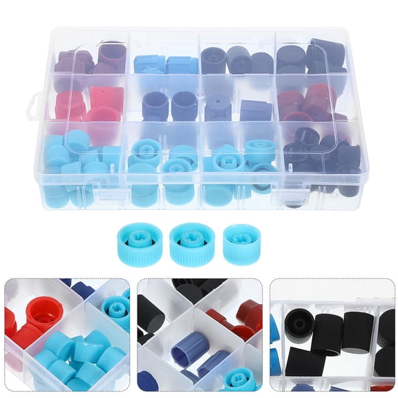 FRCOLOR 77 Pcs Car Air Conditioning Valve Core Cap 1.85X1.85X1.00CM
