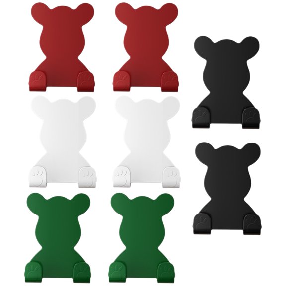 FRCOLOR 8 Pcs Adhesive Sticky Hook Bear Wall Hooks Multipurpose Hooks 6.2X4.5X2.5CM