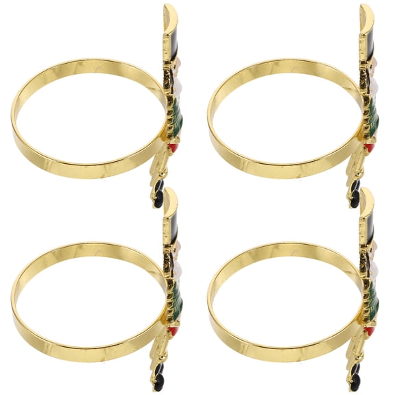 LABSERRON Elegant Nutcracker Napkin Rings, Multi-Color, Metal, for Home Use, 8Pcs