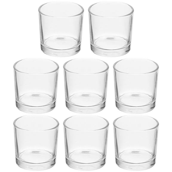 FRCOLOR  8 Pcs Clear Candle Holder Glass Christmas Candlestick