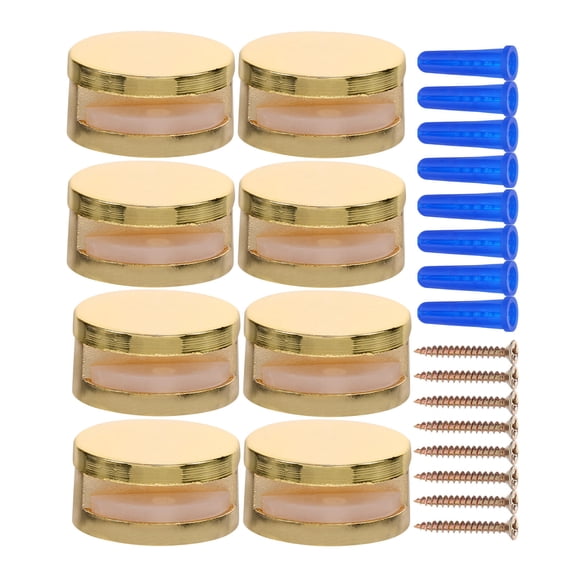 FRCOLOR 8 Pcs Double Hole Mirror Holder Floating Shelf Bracket Golden
