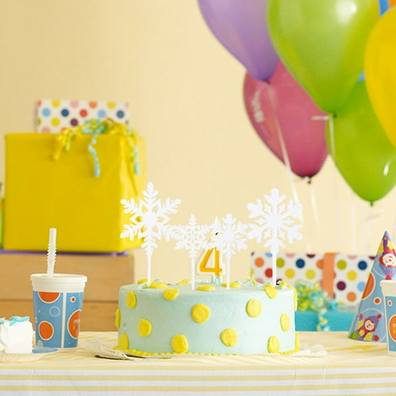 LABSERRON Cake Toppers Snowflakes Plastic For Hosts Garden Parties 8Pcs 4.4x2.7x0.1in