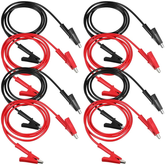 FRCOLOR 8 Pcs Jumper Wires with Alligator Clips for Electrical Testing Dual Ended Test Leads for Multimeter