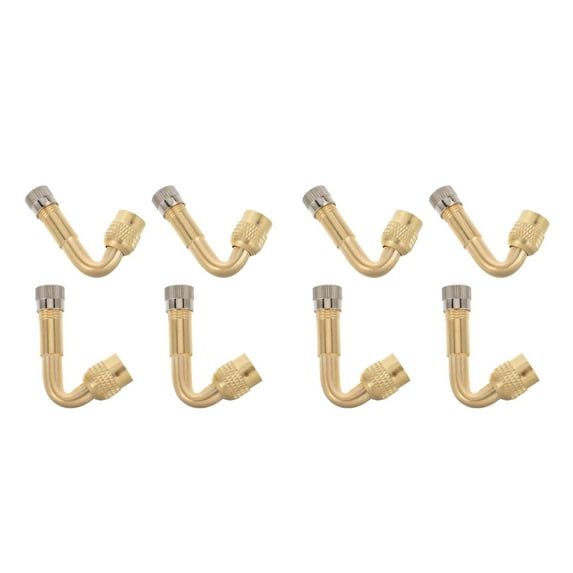 FRCOLOR 8 Pcs  Tire Valve Stem Extenders for Car Trucks RVs and Motorcycles Brass Valve Extension Rods Auto Tire Valve Adapter Kit