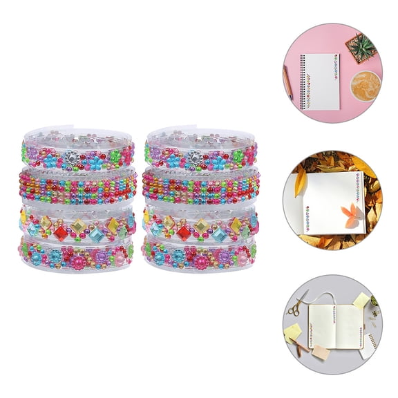 FRCOLOR 8 Rolls Scrapbook Craft Rhinestone Tape 50.00X1.20X0.30CM
