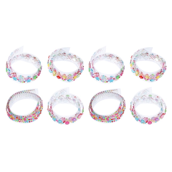 FRCOLOR 8 Rolls of Glitter Self-Adhesive Rhinestone Tapes Bling Masking Stickers Rhinestone Adhesive Tapes