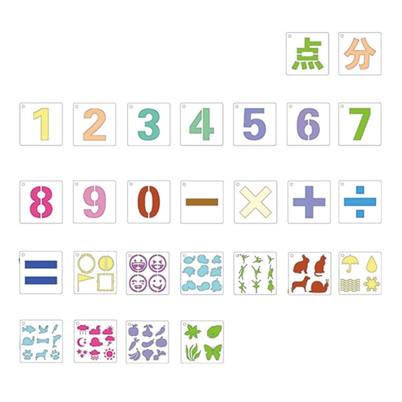FRCOLOR 80 PCS Alphabet Symbol Stencils Geometric Ruler Child White