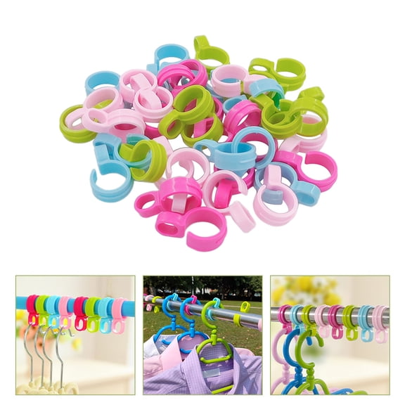 PAMINGONO  80Pcs PP Material Round Hooks for Clothesline Laundry Coat Hangers