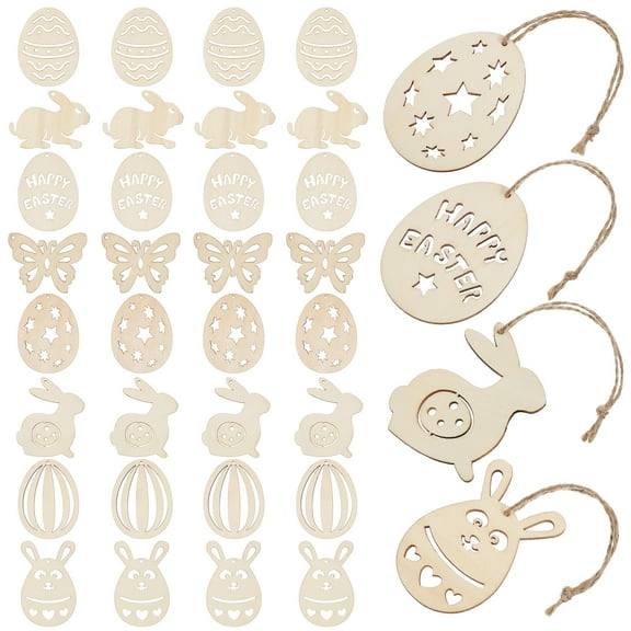 FRCOLOR 80 Pcs Unfinished Wood Cutouts for Crafting Ornaments to Paint Kids Arts and Crafts Projects