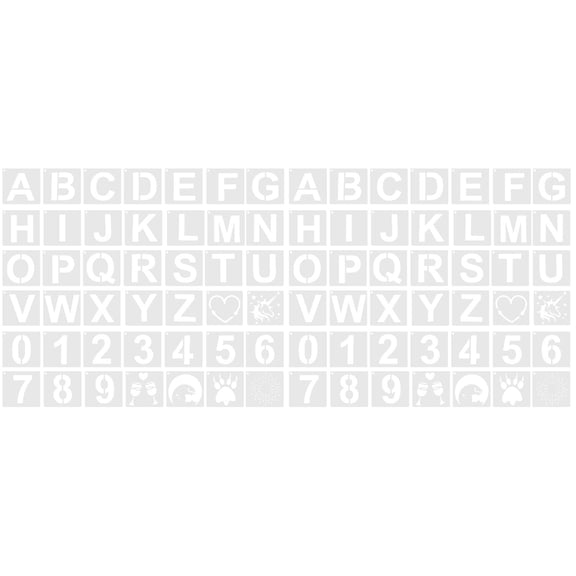 FRCOLOR 84 pcs Painting Templates DIY Letters Number Pattern Drawing Templates Crafts Stencils