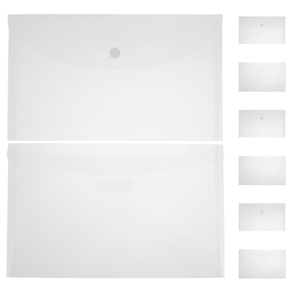 KAKOWELY Transparent File Pockets Clear Document Holders PP 8Pcs for Storage