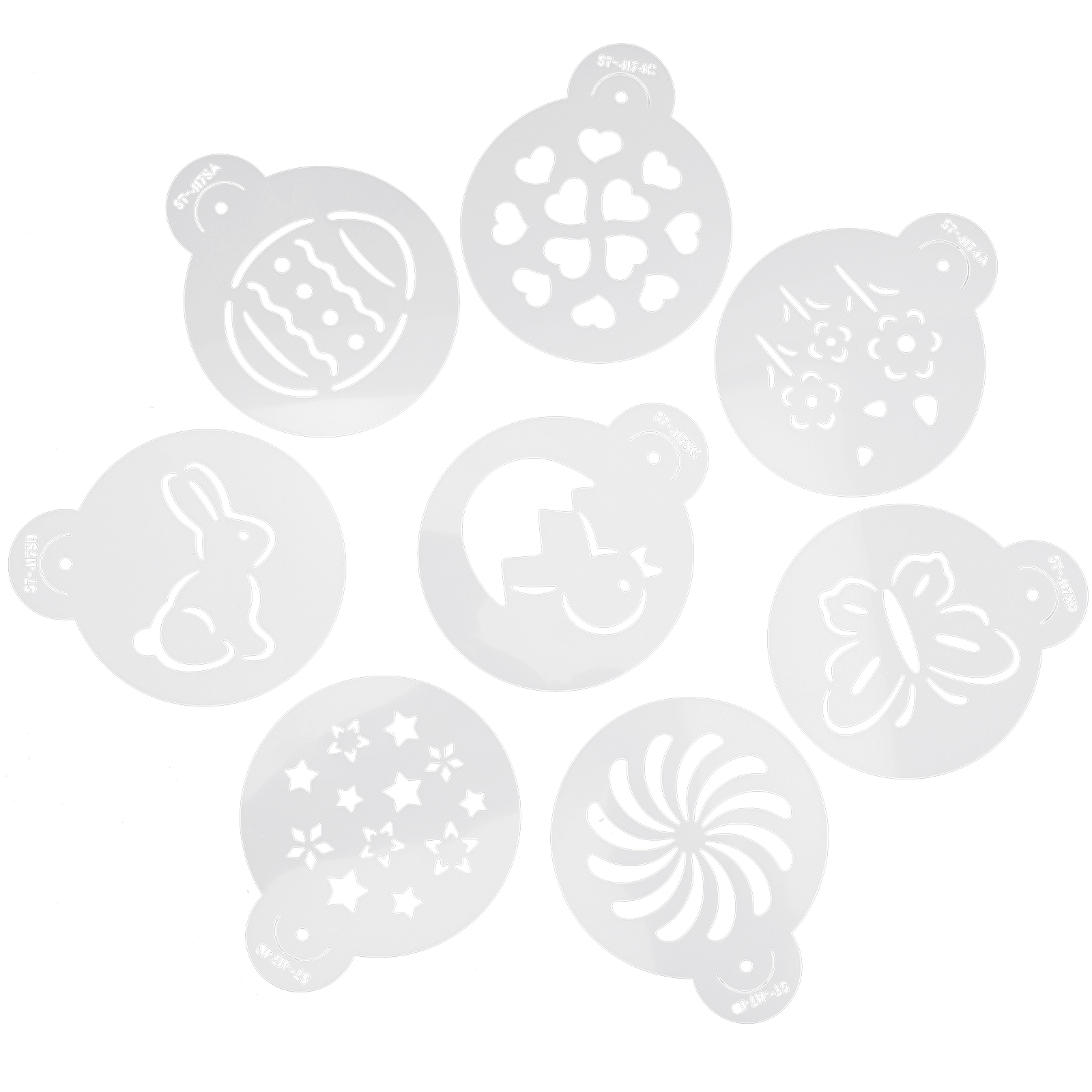 FRCOLOR 8Pcs Coffee Decoration Stencils Cartoon Coffee Stencils Latte